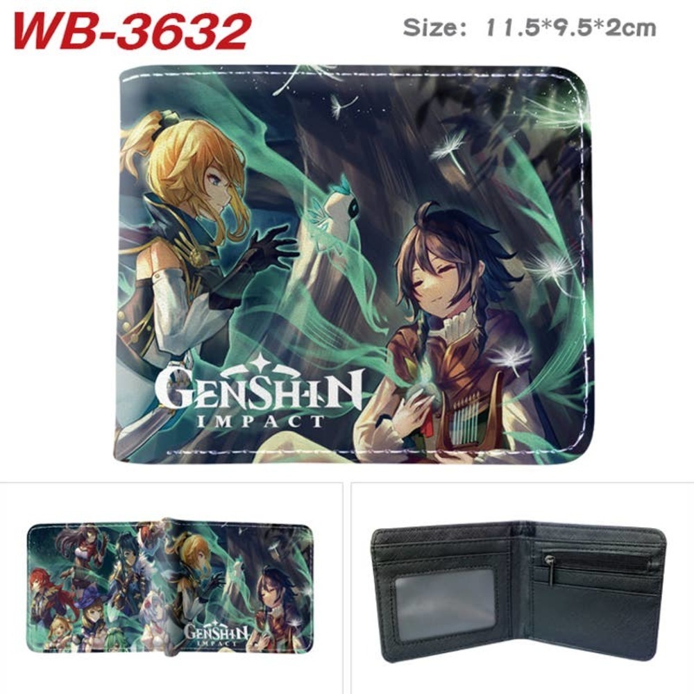 Most Popular Video Game Genshin Impact One Size Leather Purse Black Wallet